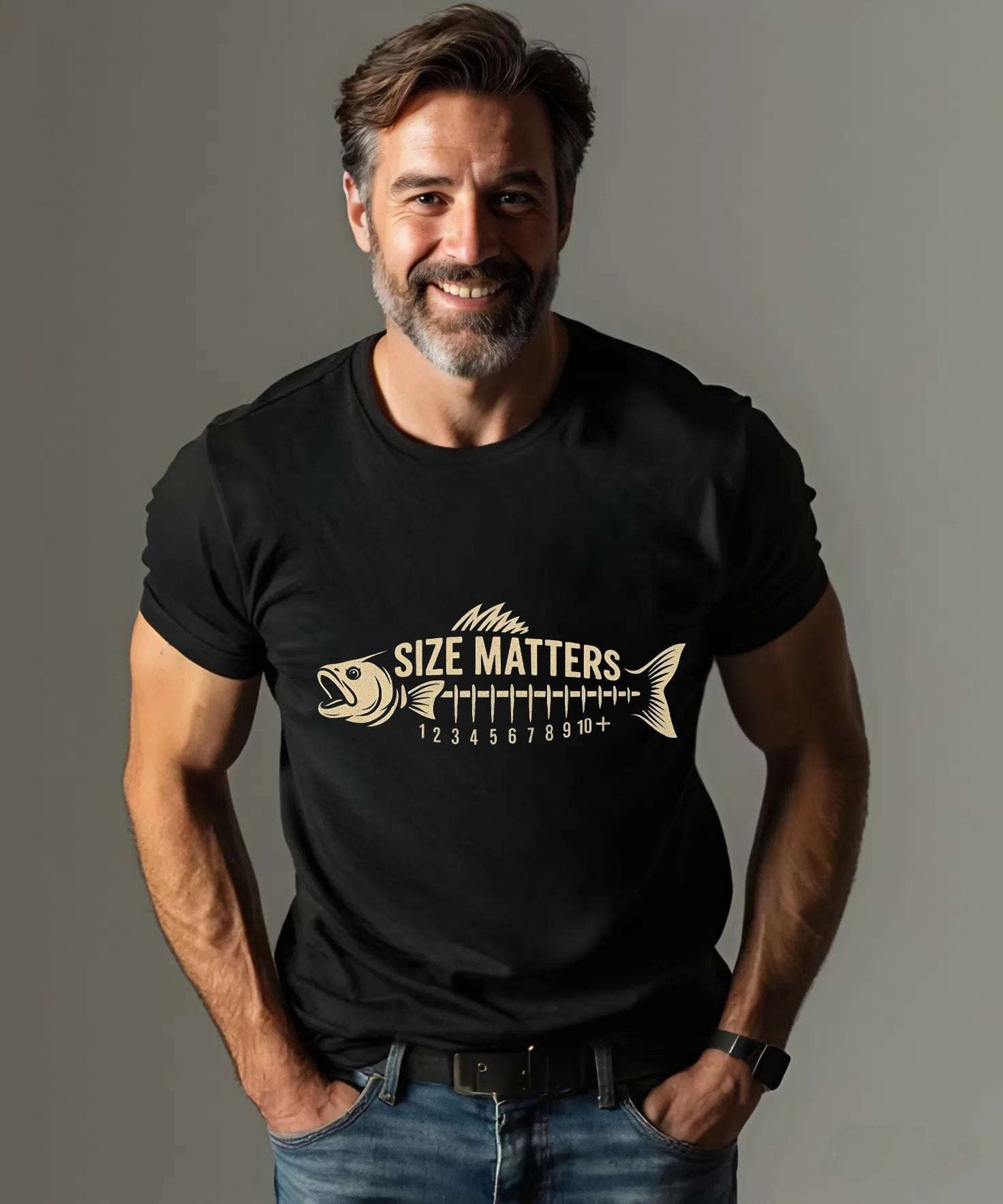 Funny Size Matters Fishing Tee – Unisex Cotton Shirt for Anglers, Great Gift Idea