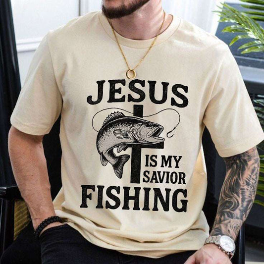 Jesus Is My Savior Fishing T-Shirt – Christian Outdoor Tee & Gift for Fishermen