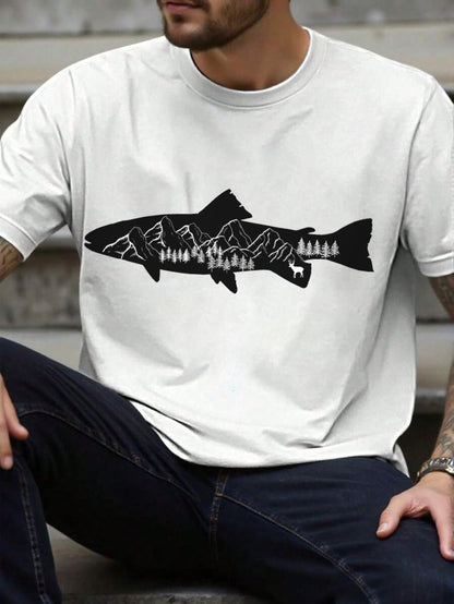 Fishing Shirt for Men – Casual Cotton Tee for Nature and Fishing Enthusiasts