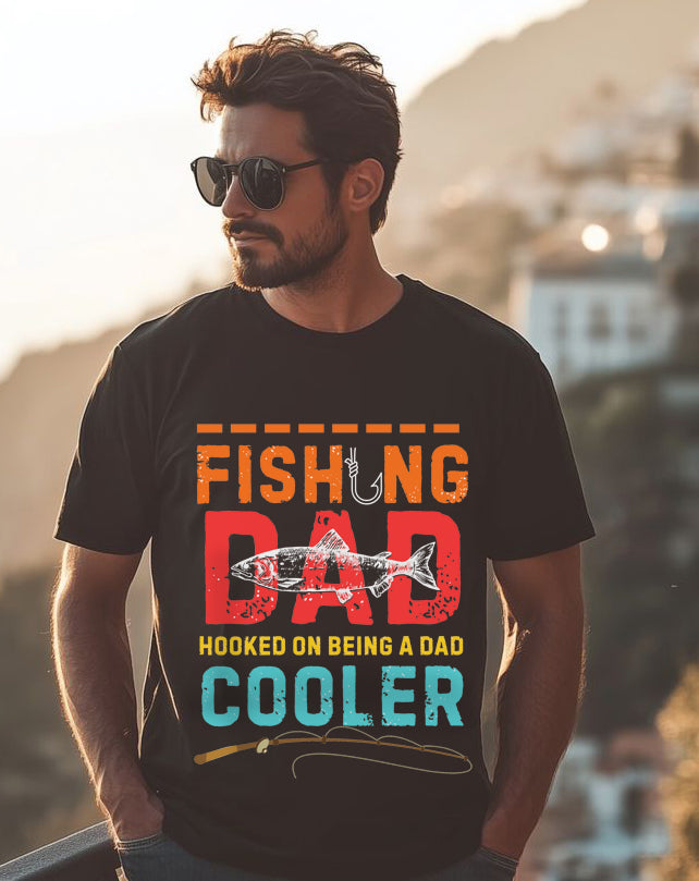 Fishing Dad Heavy Cotton Tee – Comfortable & Funny Shirt for Dads Who Love to Fish