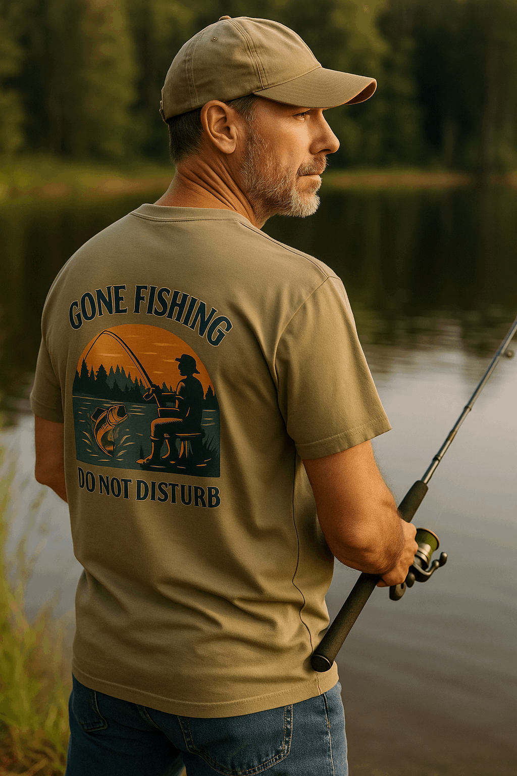 Gone Fishing T-Shirt – Funny Fishing Shirt for Men, Do Not Disturb Tee - JUNLIDO