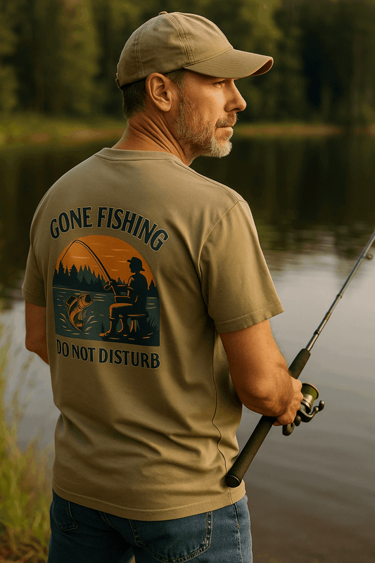 Gone Fishing T-Shirt – Funny Fishing Shirt for Men, Do Not Disturb Tee - JUNLIDO