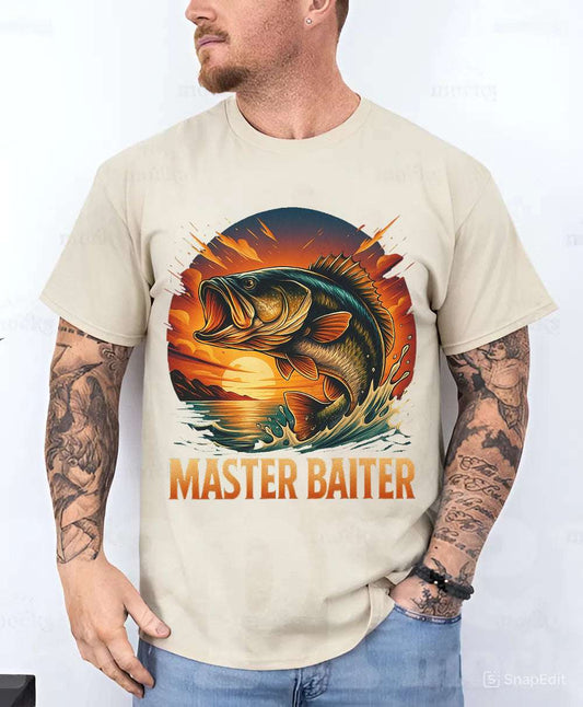 Master Baiter Fishing T-Shirt for Men – Funny Gift for Fishermen & Summer Wear