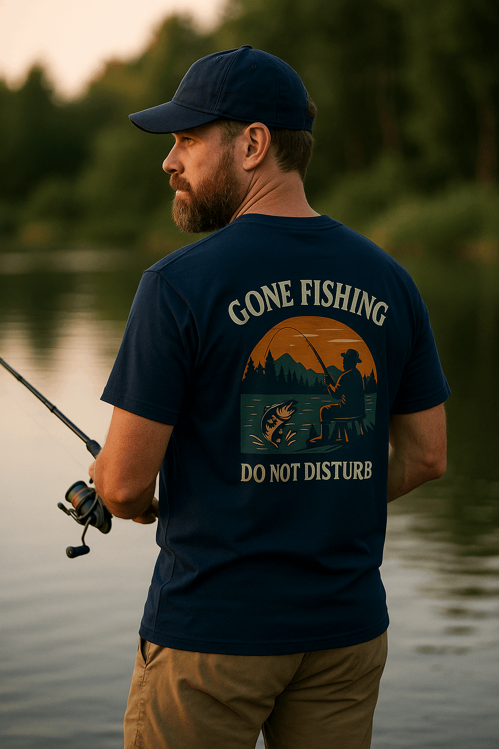 Gone Fishing T-Shirt – Funny Fishing Shirt for Men, Do Not Disturb Tee - JUNLIDO