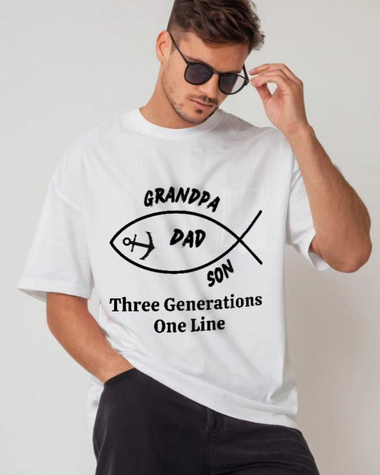 Three Generations T-Shirt – Grandpa, Dad & Son Family Tee, Cotton Shirt for Father’s Day or Family Gifts